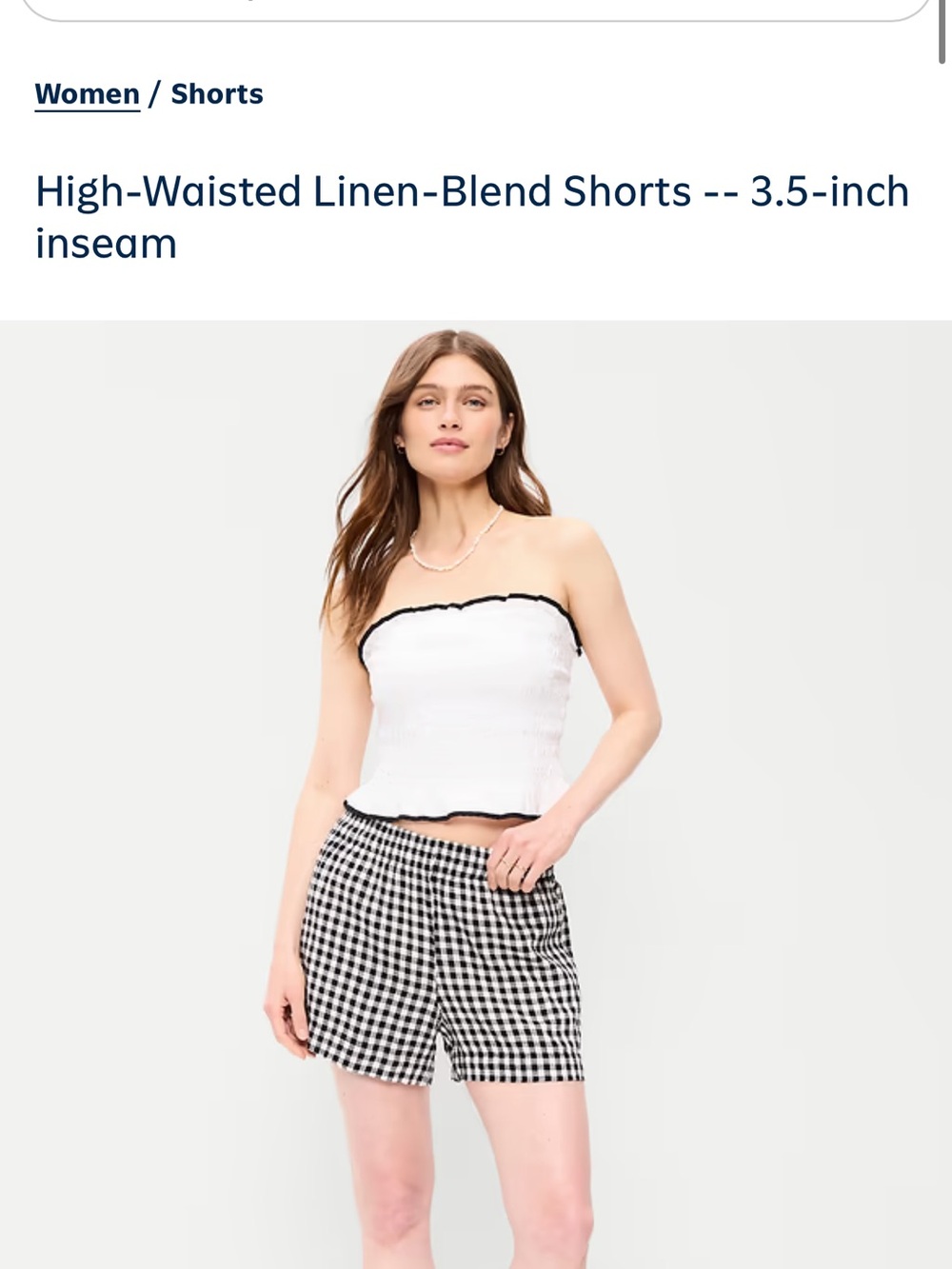 Old Navy High-Waist Gingham Shorts - Black & White